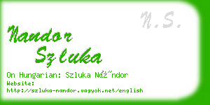 nandor szluka business card